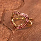 Ring Toe Fashion Gold Plated Ring Zircon Hearts Knuckle Toe Finger Ring Adjustable Size Ring For Women