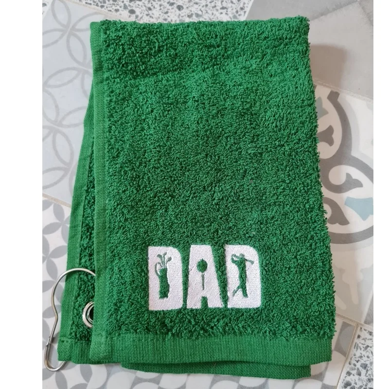 custom color grommeted sports golf hand towel terry cotton golf towel with hook