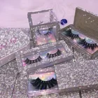 Private Label Lashes3d Mink Wholesale Vendor 25mm Individual 3d Fluffy Lashes Eyelashes Custom Logo Mink Eyelashes Vendor