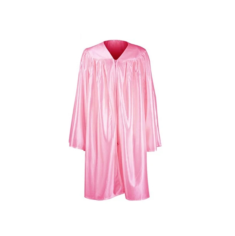 Kid Shiny Pink Color Shiny Graduation Gown Only for OEM supplier