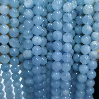 High Quality Charm Natural Aquamarine Round Beads Healing Gemstone Stone Beads 8mm