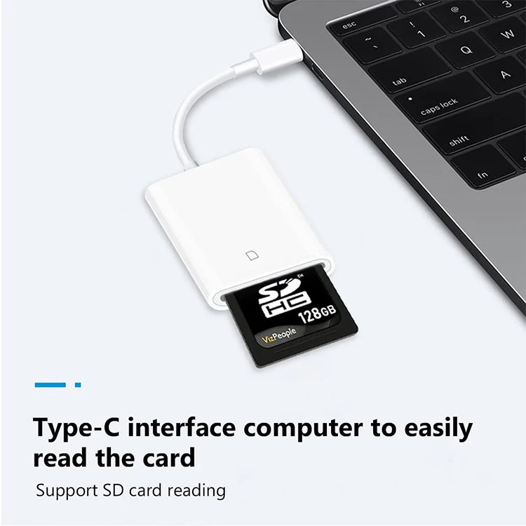 Factory Ultra Low Price Portable Type C Usb C Sd Card Reader White Mobile Phone Sd Card Reader