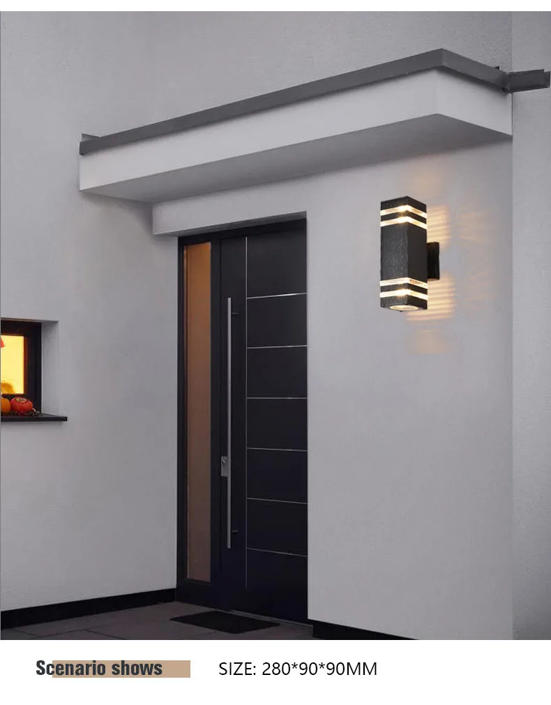 Waterproof wall lamp outdoor wall lamp Ip65 double head landscape wall lamp upper and lower porch lighting