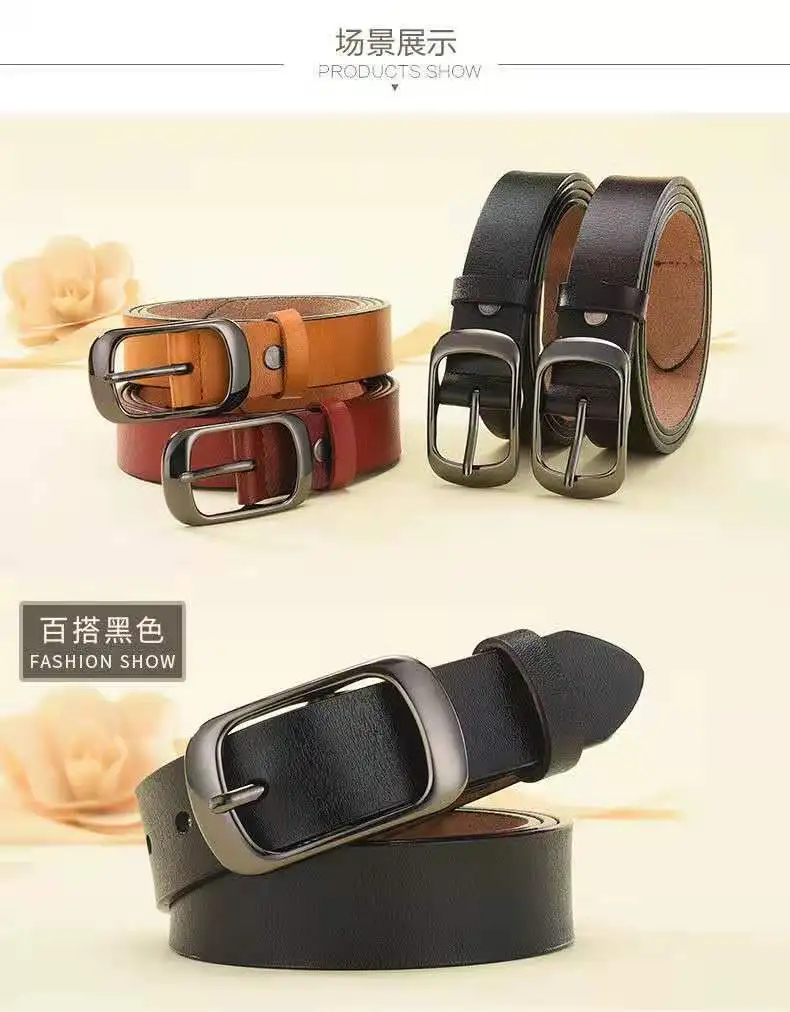 New Luxury Genuine Leather Belt For Women Jean Strap Casual All Match Ladies Adjustable Belt Designer High Quality Brand Girdle