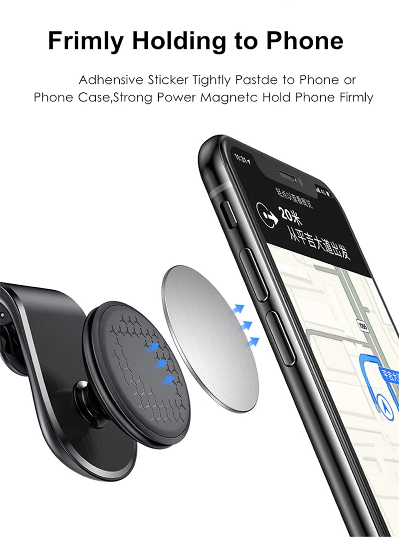 Magnetic Car Phone Holder Universal 360 Degree Rotation Magnet Stand Phone Holder For Car Air Vent Clips Accessory