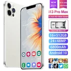 Unlock Face Unlock I13pro Max Smartphone Mirror Black 32gb Mtk6889 Mobile Phone With Face Unlock