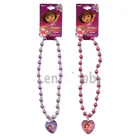 Bead Beads Necklace Kids F J Brand Custom Cartoon Dora Print Kids OEM-1PC KIDS DORA PLASTIC BEAD NECKLACE