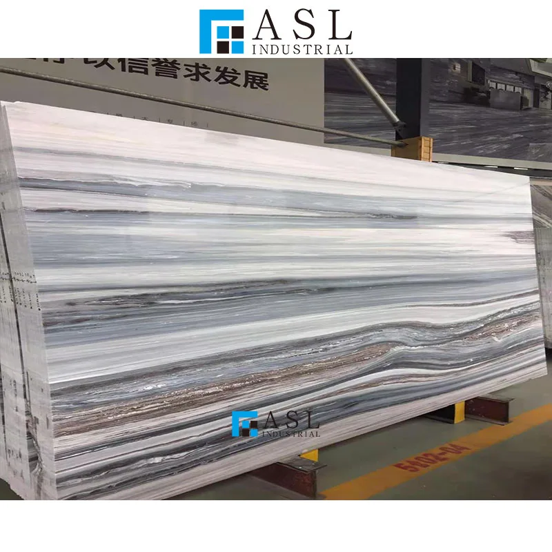 Best quality straight veins palissandro Italy marmara white light blue marble