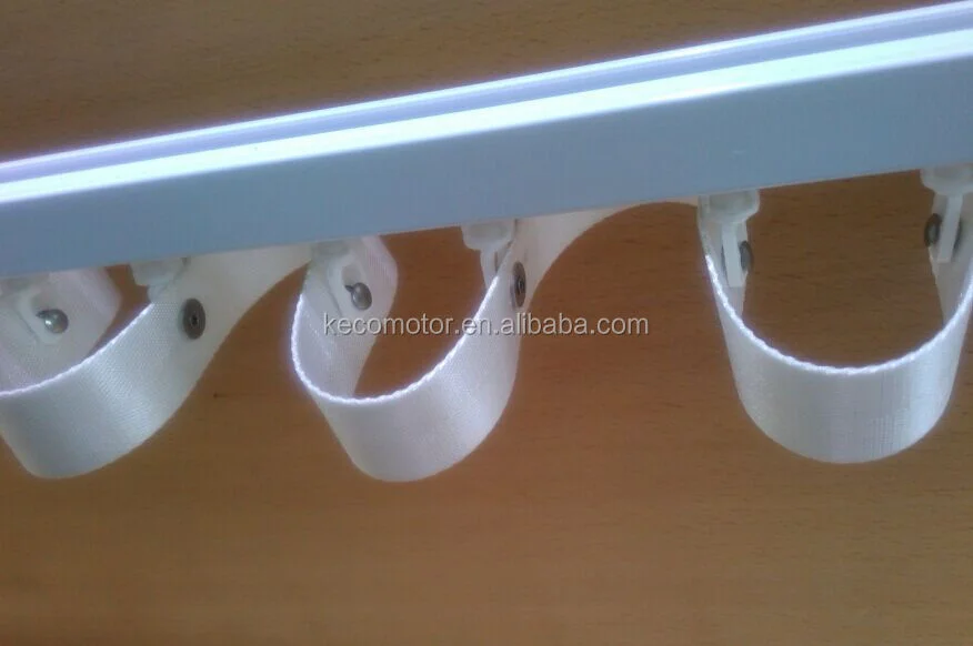 KECO s-wave curtain tape for ripple fold curtains with studs used in motorized curtain tracks and drapery rails