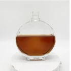 Glass Bottle Transparent Round Clear Glass Red Wine Bottle Gin Whiskey Tequila Spirit Glass Bottle