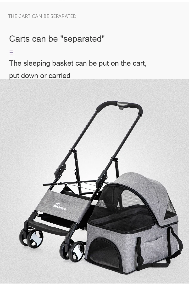 Custom Logo Pet Outdoor Carts Teddy Stroller Small Cat Trolley Folding Pet Stroller Dog Portable Luxury Wholesale Pet Stroller supplier
