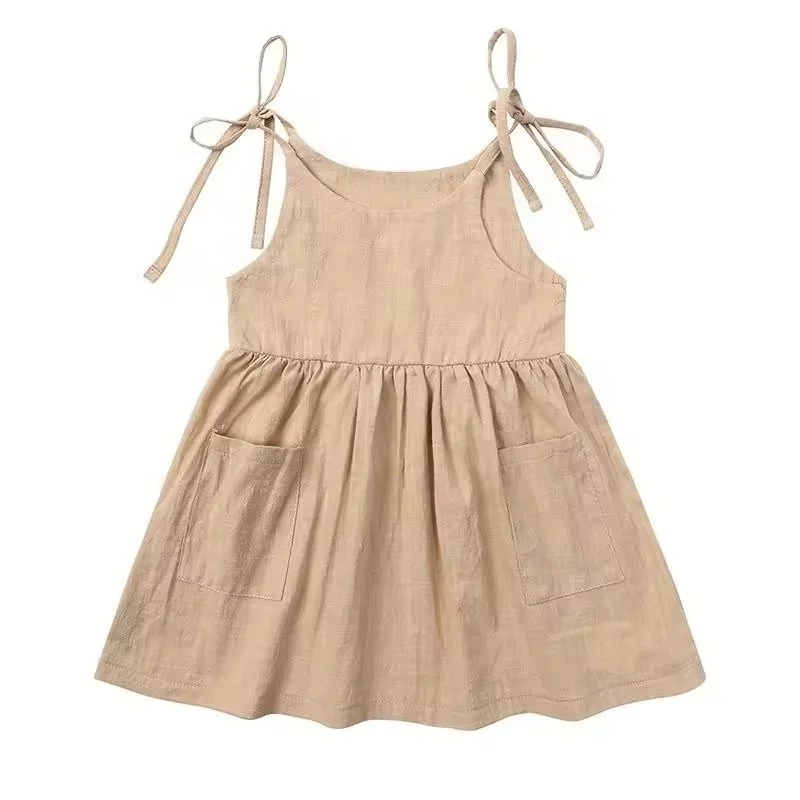 Girls Off Shoulder Dress Sleeveless Ruffle Spaghetti Straps Smocked A-Line Chiffon Dress 5-10Y