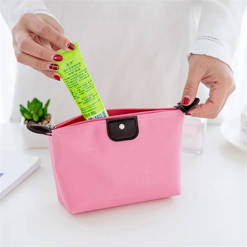 2024  candy color promotional travel makeup beauty bag custom label nylon toiletry make up bag clear cosmetic bag
