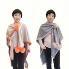 Fur Shawl Shawl Fur Designer Custom Stylish Womens Wool Blend Fox Fur Wrap Shawl Poncho Cape For Ladies