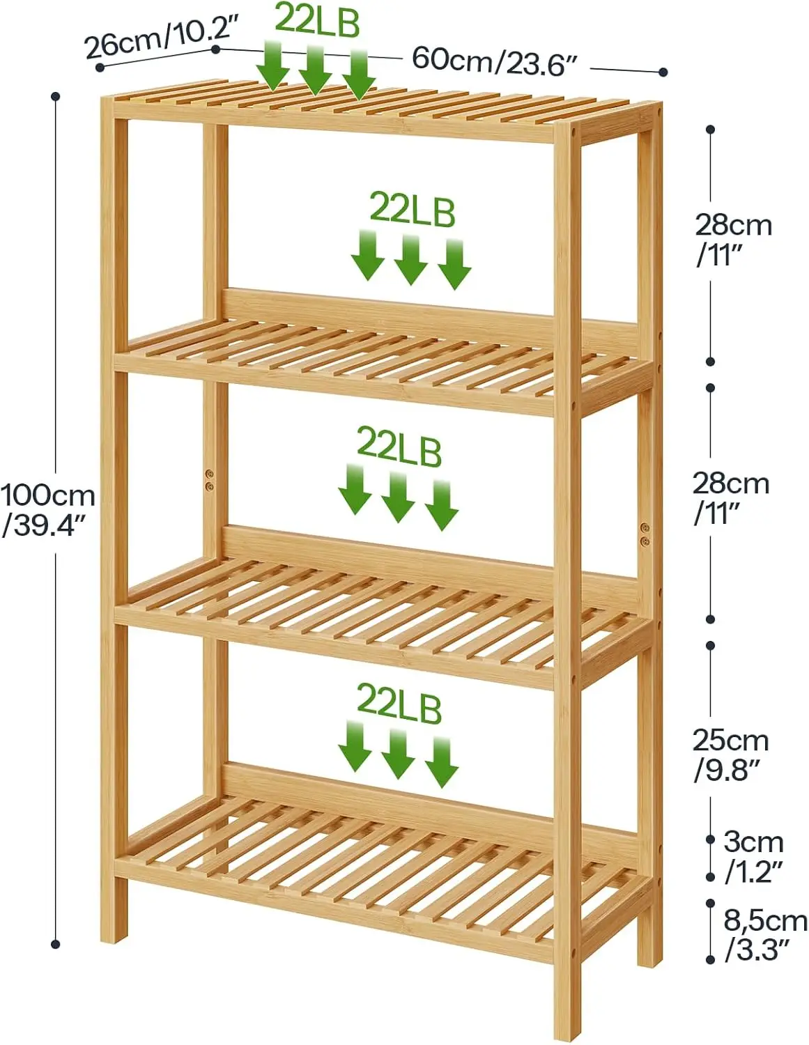 product heavy duty freestanding multifunctional 4 tier bamboo plant stand storage racks shelving units for kitchen living room bathroom-9