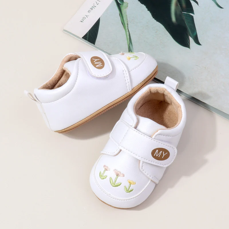 Wholesale Hook&loop Design Baby Toddler Walking Shoes Ant-slip TPR Outsole Baby Walking Shoees supplier