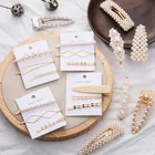 Clip 4 Pcs/Set Luxury Sweet Hairpin Hair Accessories Non-Slip Metal Barrettes Pearl Hair Clip Set