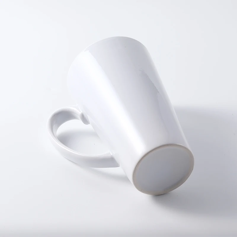 2023 Hot Sales 17oz Coffee Latte Cone Mug Ceramics White Blank Mug For Sublimation