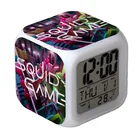 Desk Clock Sublimation Blank Lcd Desk Clock Temperature Alarm Clock With Glowing LED Lights And Sticker