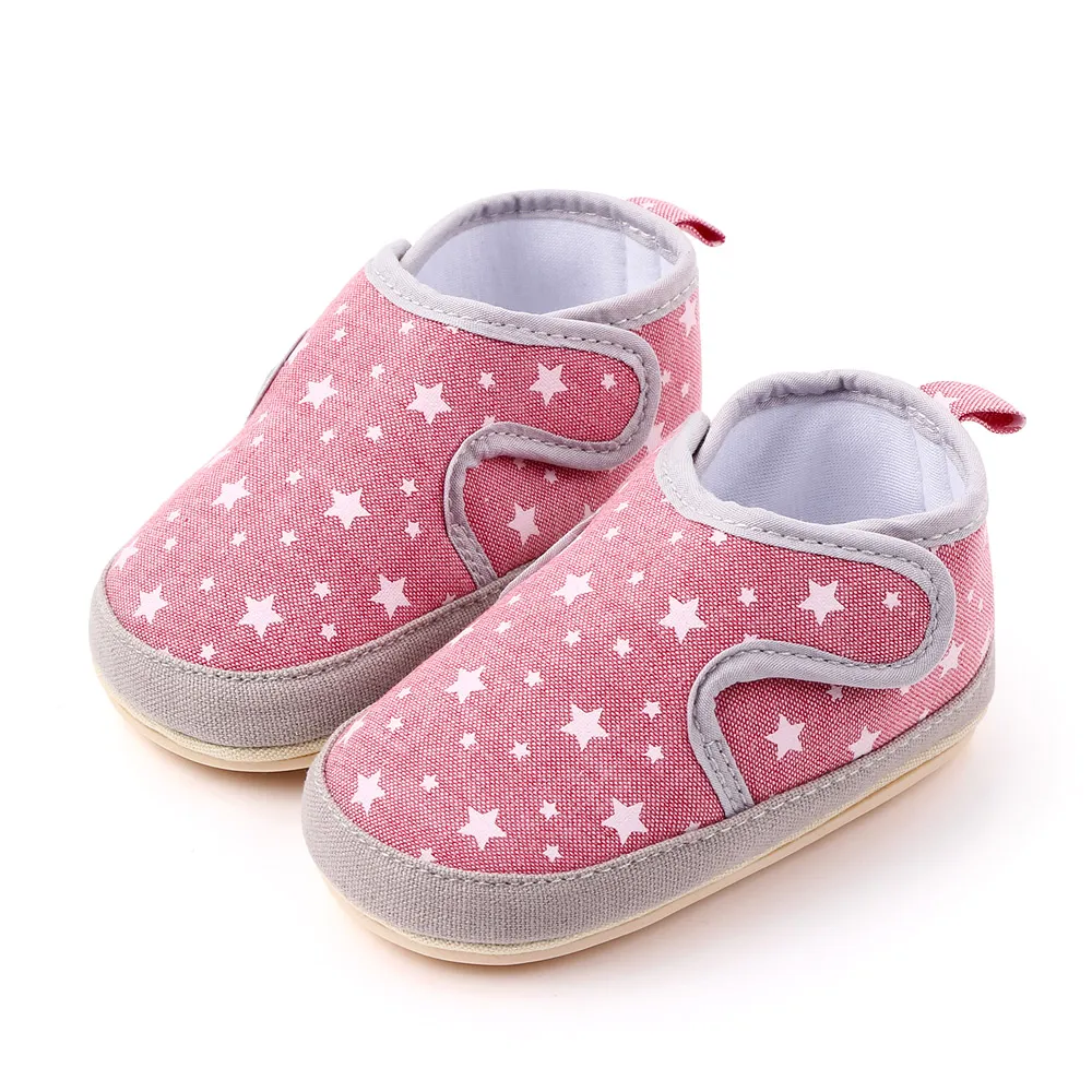 0-1 year old infants solid color star linen double patch baby casual cute toddler shoes supplier