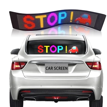 LED Screen Sign Advertising RGB Foldable Scrolling Message display Board App Soft Flexible Led Panel Car Rear Window Display LED