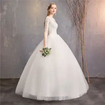 2022 Wholesale high quality luxury sexy bride gown lace fabric white elegant girls bridal gown wedding dresses