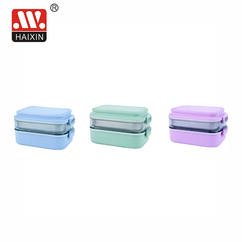 Storage Box Reusable Plastic Food Containers Stainless Steel Lunch Box With Five Compartments