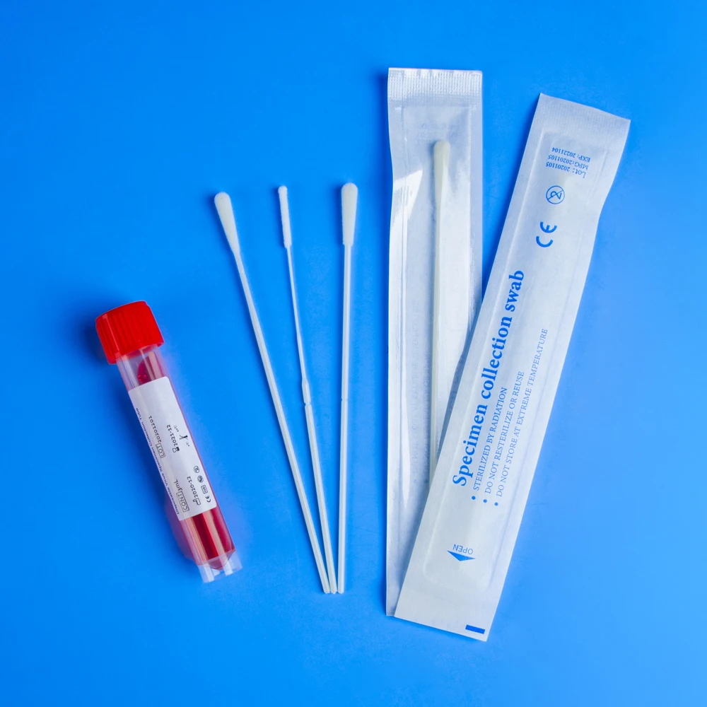 Sterile Medical Test Swabs Tube Stick Kit Pcr Vtm Alchohol Transport