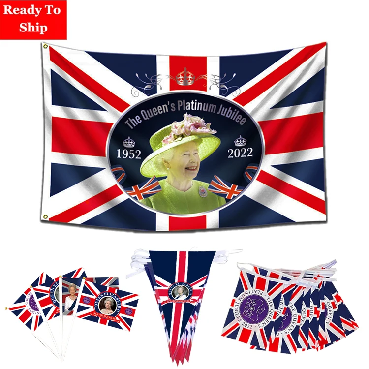 Queen Platinum Jubilee Decorations , Union Jack Flag Featuring 【オープニングセール】