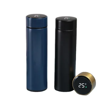 Double Digital Vacuum Insulation 500ml Thermos Tumbler Stainless Steel Smart Water Bottle with LED Temperature Display