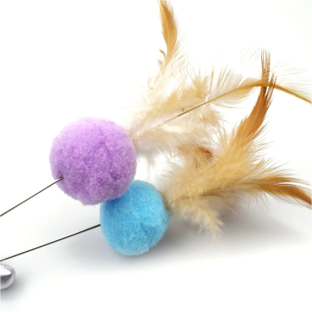 solve the bad habit with wire cat toy wand in 6 colours