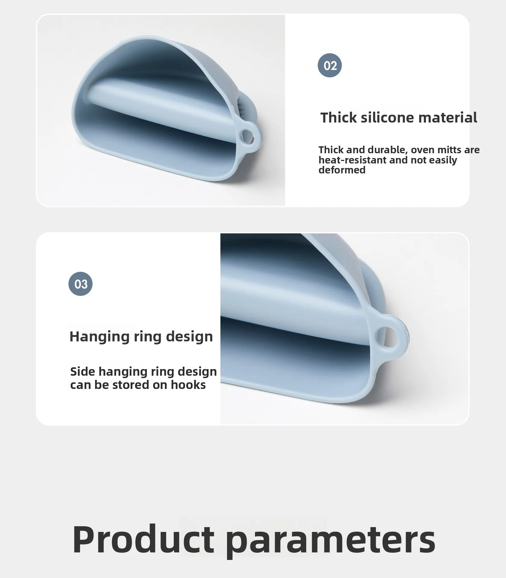 Dotted Design Silicone Thickened Insulated Oven Gloves Kitchen Household Use Heat-Resistant Microwave Baking Gloves Hand Clips factory