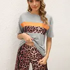Clothes Sublimation Color Women Loose Casual T-shirt Tights Trouser Suit Set Stitching Clothes