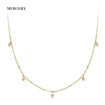 Mercery Design Gold Necklace 14K Solid Gold Jewelri Wholesale Manufacture 18K Fashion Jewelry Diamond Charm 14K Necklace Gold