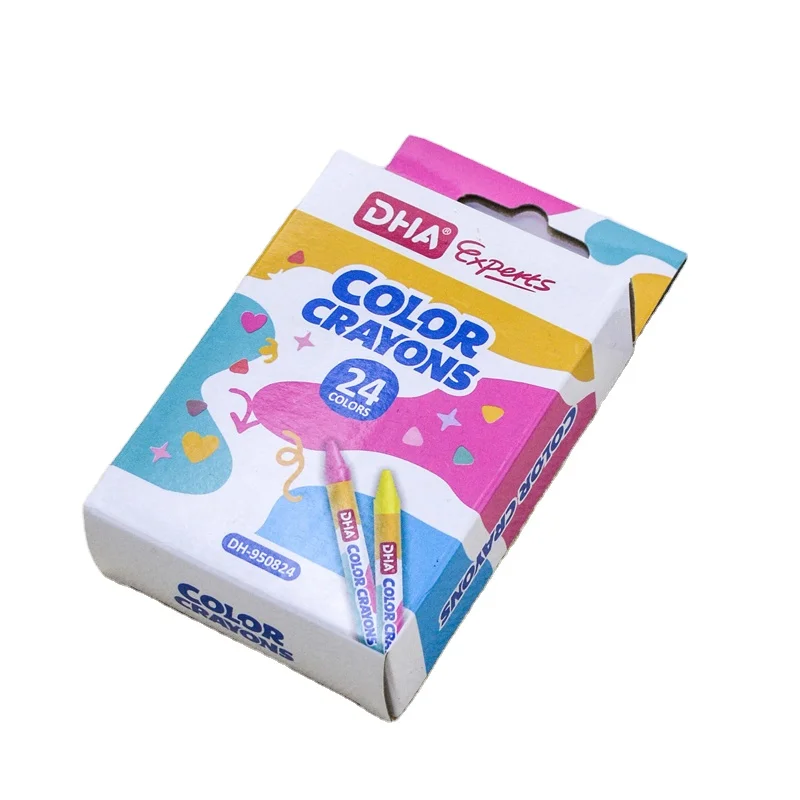 Wholesale School Stationery Gift 24 Colors Customized Wax Crayon Set For Kids