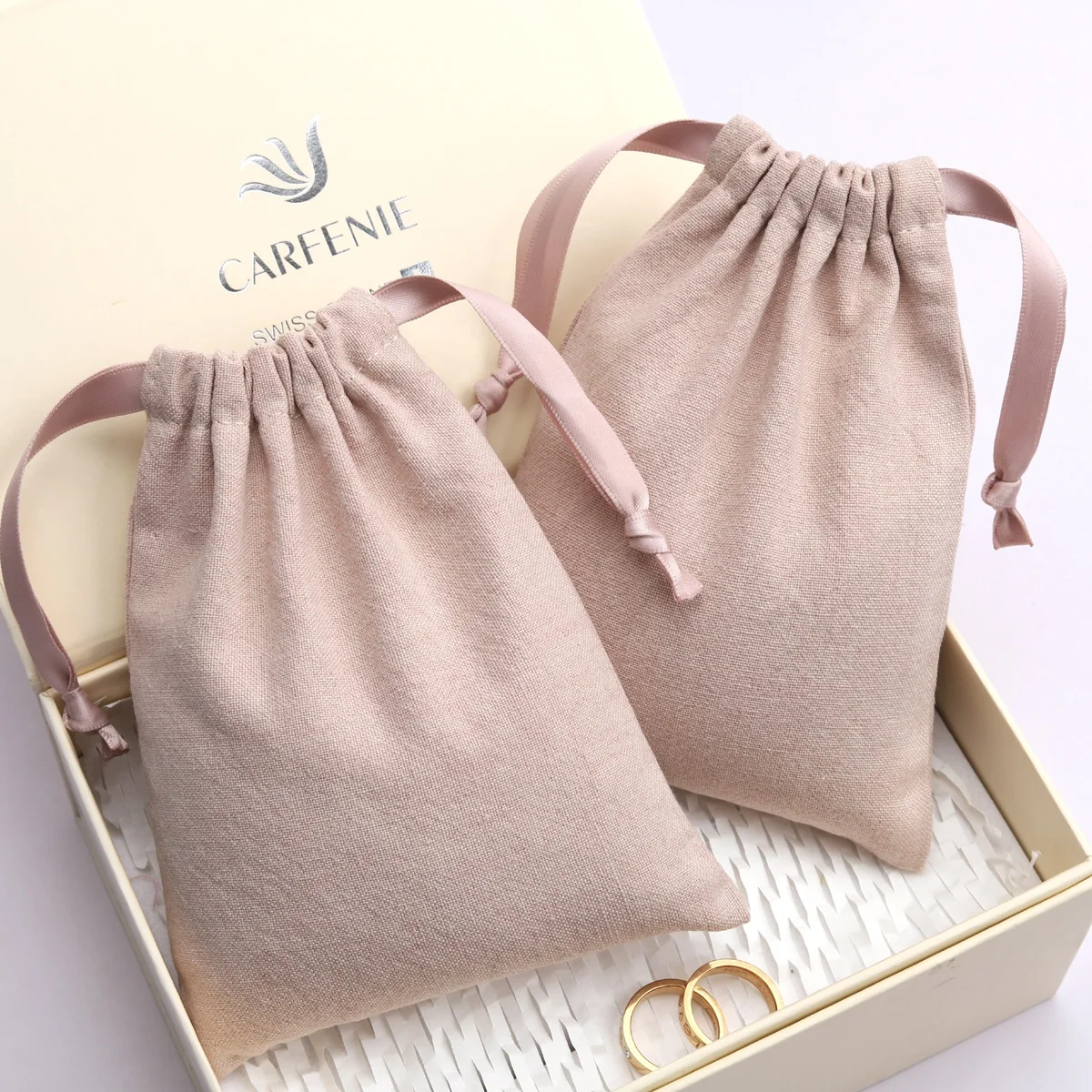 Wholesale Cotton Linen Jewelry Pouch Gift Perfume Cosmetic Packing Drawstring Muslin Bag