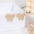 Stud Earrings Luxury Jewelry Pearl Stud Earrings Bow Women's Micro-set Rhinestone Earrings