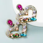 Cz Earrings Earrings Women Statement 18k Gold Plated High Quality Cz Zircon Diamond Heart Stud Earrings