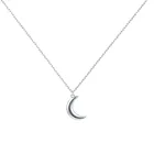 White Pendant Dainty 14K 18K White Gold Crescent Moon Charm Pendant Necklace Jewelry