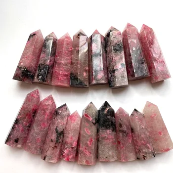 Factory Wholesale crystal towers pink tourmaline points hand polished black and pink tourmaline
