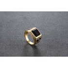 Black Gem Ring HY084 Fashion Black Gem Masonic Ring Vintage Men's Stainless Steel Ring