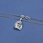 Necklace Diamond SKA S925 Sterling Silver Necklace Double Love Set Diamond Single Zircon Pendant Necklace