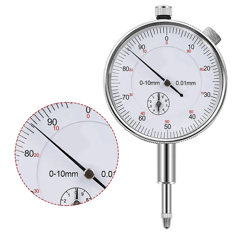 Dial Indicator Convenient Use And Maintenance High Sensitivity 0-10Mm Outer Measuring 0.01Mm Accurate Clock,Simple Structure 