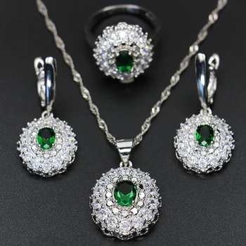 18 K White Gold Plated Aaa Zircon Flower Bridal Wedding Jewelry Sets Gold Plated Jewelry Necklaces Custom Children'S Jewelry Set