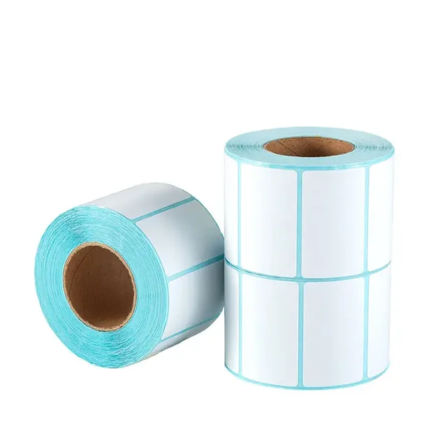 Portable Folded Shipping Direct Barcode Zebra Round Yellow Blue liner Color Sticker Adhesive Paper Roll 60*40MM Thermal Label
