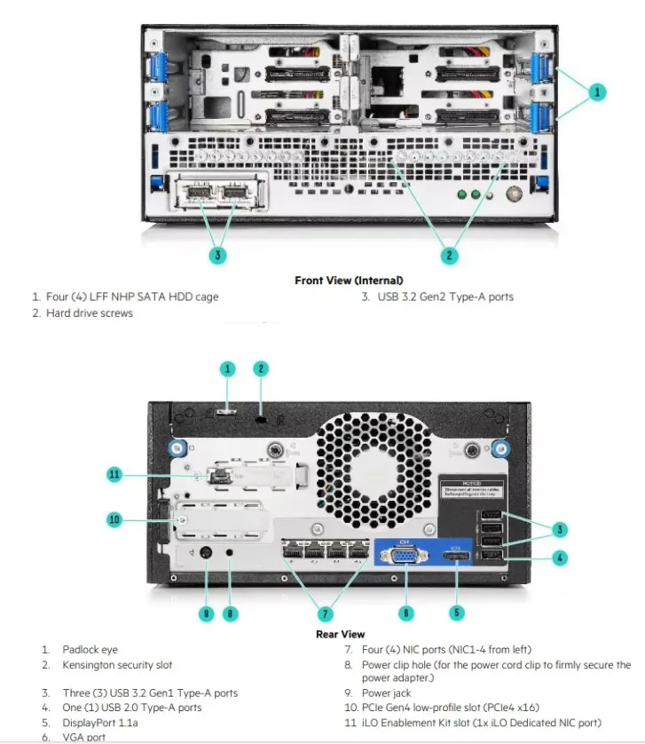 HPE Proliant Microserver Gen10 Plus V2 Gen11 180w G6405 E-2314 New in Stock Micro Computer Tower Server at a Good Price