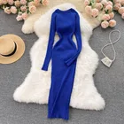 Stretch Skirt 2021 Autumn Winter Soft Material Knit Dress Big Stretch Slim Bottom Skirt Knit Dress