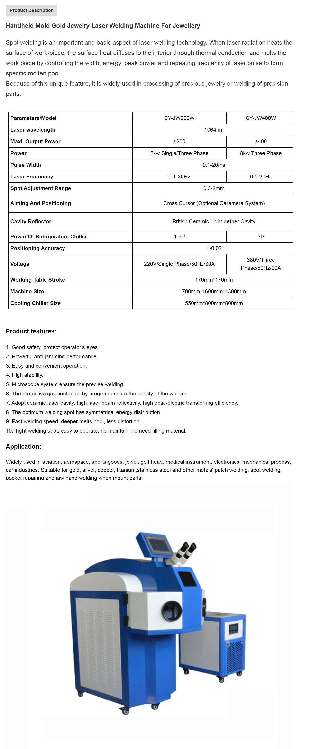 200w High Precision Handheld Laser Welder Portable Laser Welding Machine to Weld Battery Jewelry for Goldsmiths