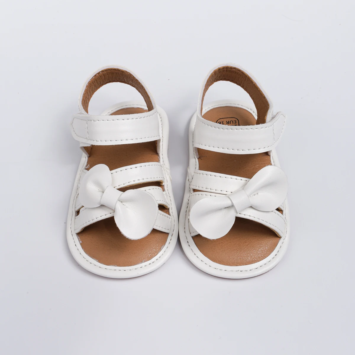 Factory Customized New Fashion PU Upper White Anti-Slip Sole Baby Sandals & Slippers Baby Shoes