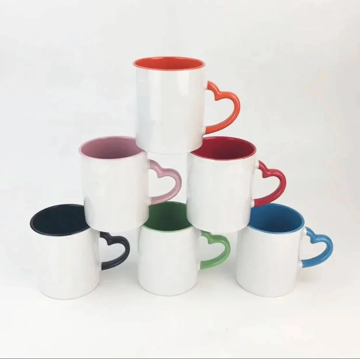 Stocked Sublimation 11oz Ceramic Mugs Blanks Inner Colored Coffee Mug with Handle